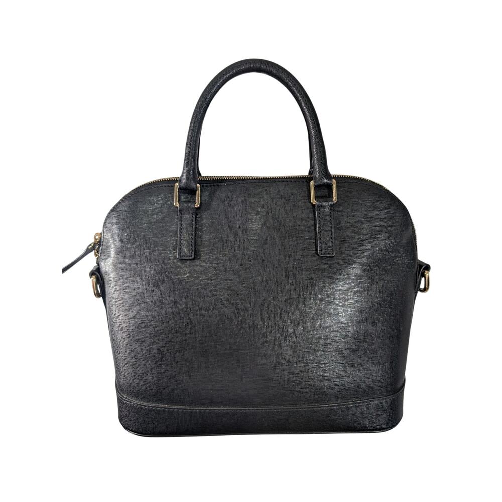 DOONEY & BOURKE! RICH BLACK GENUINE LEATHER, GOLD HARDWARE HAND BAG, PURSE! - Picture 6 of 11